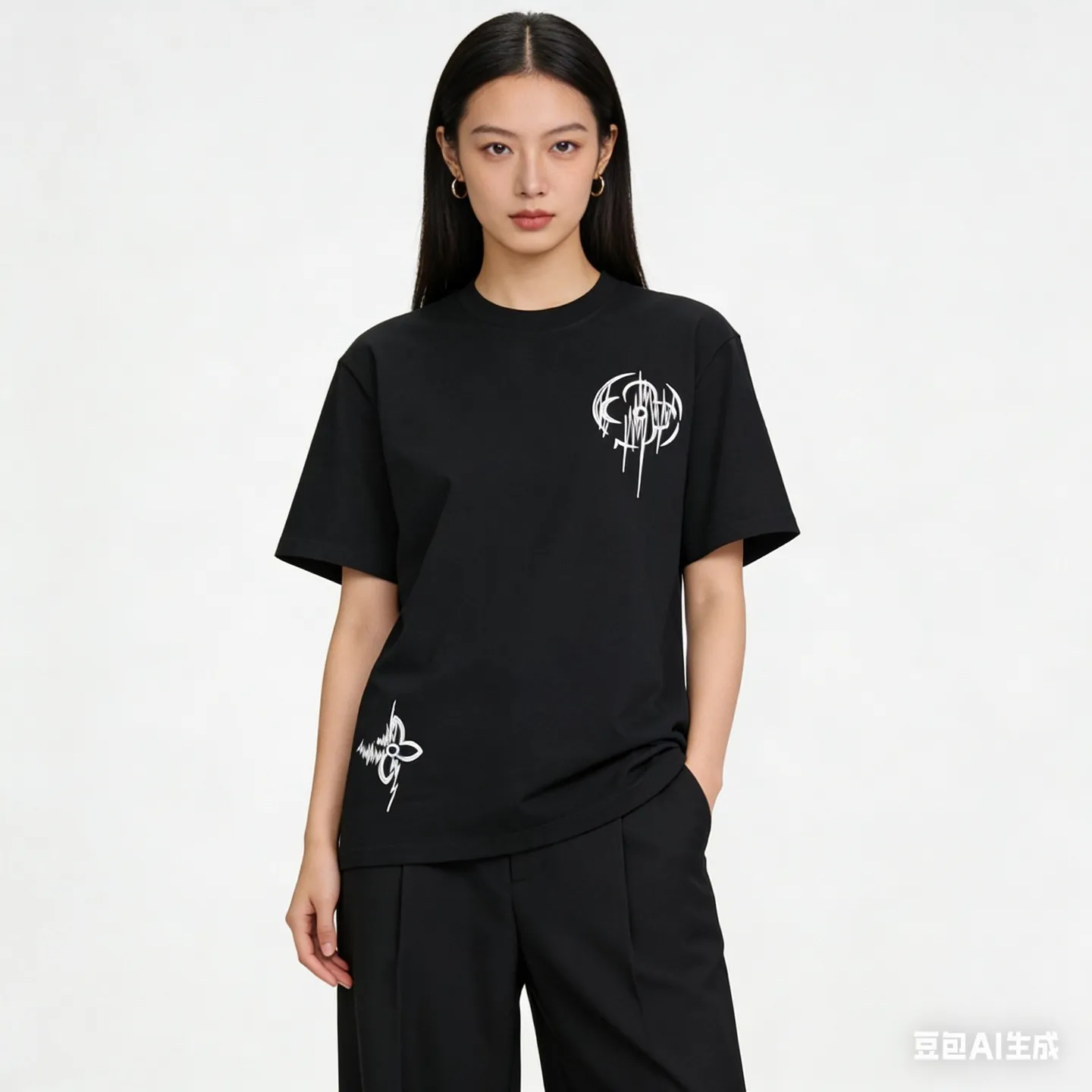 Louis Vuitton/Louis Vuitton Thorns Four-leaf Clover Embroidered Short Sleeve